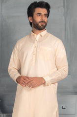 MEN KAMEEZ SHALWAR PLAIN CREAM (6978575925422)