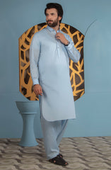 MEN KAMEEZ SHALWAR PLAIN SKY BLUE (7016938012846)