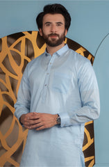 MEN KAMEEZ SHALWAR PLAIN SKY BLUE (7016938012846)
