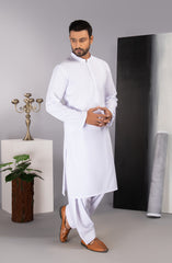 MEN KAMEEZ SHALWAR PLAIN WHITE
