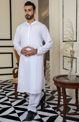 MEN KAMEEZ SHALWAR PLAIN WHITE