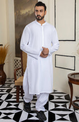 MEN KAMEEZ SHALWAR PLAIN WHITE