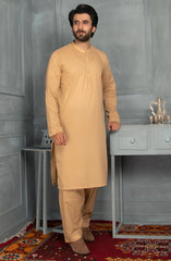 MEN KAMEEZ SHALWAR PLAIN KHAKI (6978629599406)