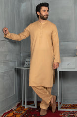 MEN KAMEEZ SHALWAR PLAIN KHAKI (6978629599406)