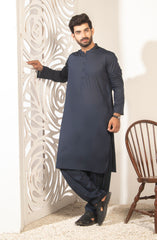 MEN KAMEEZ SHALWAR PLAIN NAVY BLUE (6848889749678)