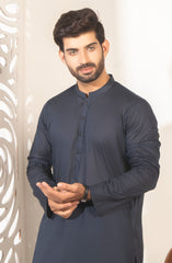 MEN KAMEEZ SHALWAR PLAIN NAVY BLUE (6848889749678)