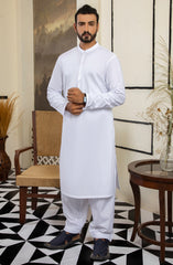 MEN KAMEEZ SHALWAR PLAIN WHITE