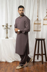 MEN SEMI FORMAL KAMEEZ SHALWAR CHOCOLATE