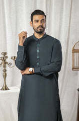 MEN SEMI FORMAL KAMEEZ SHALWAR DARK GREEN