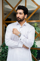MEN KAMEEZ SHALWAR PLAIN WHITE (7016980349102)