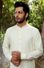 MEN KAMEEZ SHALWAR SEMI FORMAL CREAM