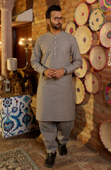 MEN KAMEEZ SHALWAR PLAIN GREY