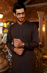MEN KAMEEZ SHALWAR CASUAL CHOCOLATE