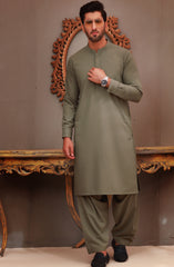 WINTER'22 MEN KAMEEZ SHALWAR CASUAL LIGHT OLIVE