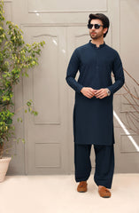 WINTER'22 MEN KAMEEZ SHALWAR PLAIN NAVY BLUE