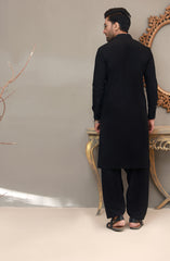 WINTER'22 MEN KAMEEZ SHALWAR PLAIN BLACK