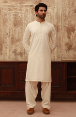 WINTER'22 MEN KAMEEZ SHALWAR SEMI FORMAL CREAM