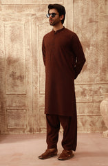 WINTER'22 MEN KAMEEZ SHALWAR PLAIN MAROON