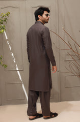 WINTER'22 MEN KAMEEZ SHALWAR PLAIN DARK GREY