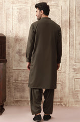 WINTER'22 MEN KAMEEZ SHALWAR CASUAL DARK BROWN