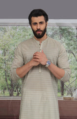 MEN KURTA PRINTED BEIGE (7042635432110)