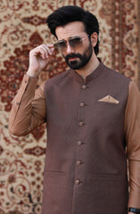 FESTIVE'23 FORMAL PLAIN WAISTCOAT DARK BROWN