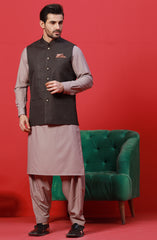 FESTIVE'23 FORMAL PLAIN WAISTCOAT BROWN