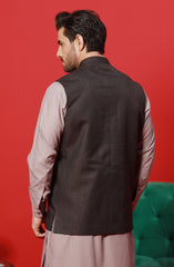 FESTIVE'23 FORMAL PLAIN WAISTCOAT BROWN
