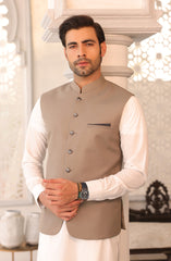 EID FESTIVE'22 FORMAL PLAIN WAISTCOAT DARK FAWN