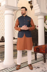 EID FESTIVE'22 FORMAL PLAIN WAISTCOAT BOTTLE GREEN