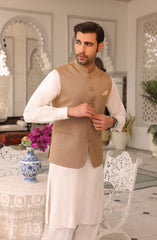 EID FESTIVE'22 FORMAL PLAIN WAISTCOAT BEIGE