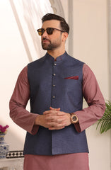 EID FESTIVE'22 FORMAL PLAIN WAISTCOAT BLUE