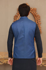 WINTER'22 MEN FORMAL PLAIN WAISTCOAT ROYAL BLUE