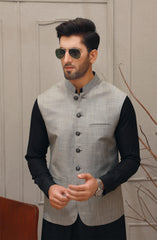 WINTER'22 MEN FORMAL PLAIN WAISTCOAT GREY