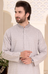MEN KURTA FORMAL EMBROIDERY GREY (6656695107758)