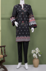 BLACK TRIANGLE LAWN PRINTED 1PC STITCH KURTI (6661441683630)