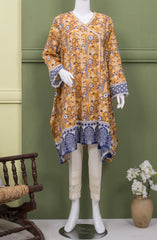 YELLOW MUGHAL LAWN PRINTED 1PC STITCH KURTI (6661389942958)