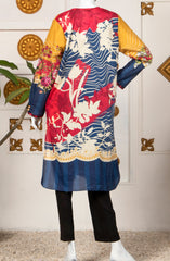 YELLOW LINES LAWN PRINTED 1PC STITCH KURTI (7017089892526)