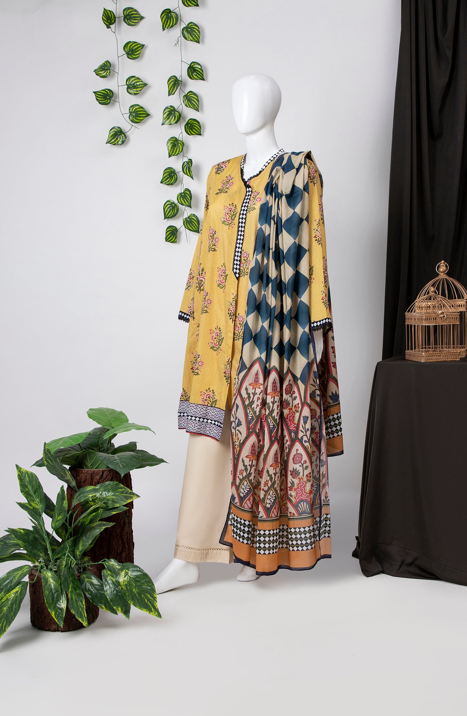 MEHTAB 3PC SUIT STITCHED