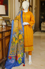 SUMMER'22 STAINED GLASS DECOR EMBROIDERED DIGITAL PRINTED LAWN 3PC UNSTITCHED