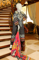 EID FESTIVE'22 IKAT WALL BASIC PRINTED LAWN 3PC UNSTITCHED
