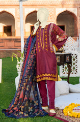EID FESTIVE'22 SAHAR EMBROIDERED PRINTED COTTON 3PC UNSTITCHED