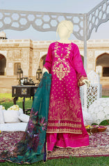 FESTIVE'22 PURPLE GARNET EMBROIDERED PRINTED LAWN 3PC UNSTITCHED