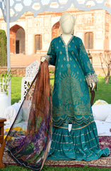 FESTIVE'22 MALACHITE EMBROIDERED PRINTED LAWN 3PC UNSTITCHED