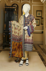 SUMMER'22 IKKAT LINES EMBROIDERED PRINTED LAWN 3PC UNSTITCHED