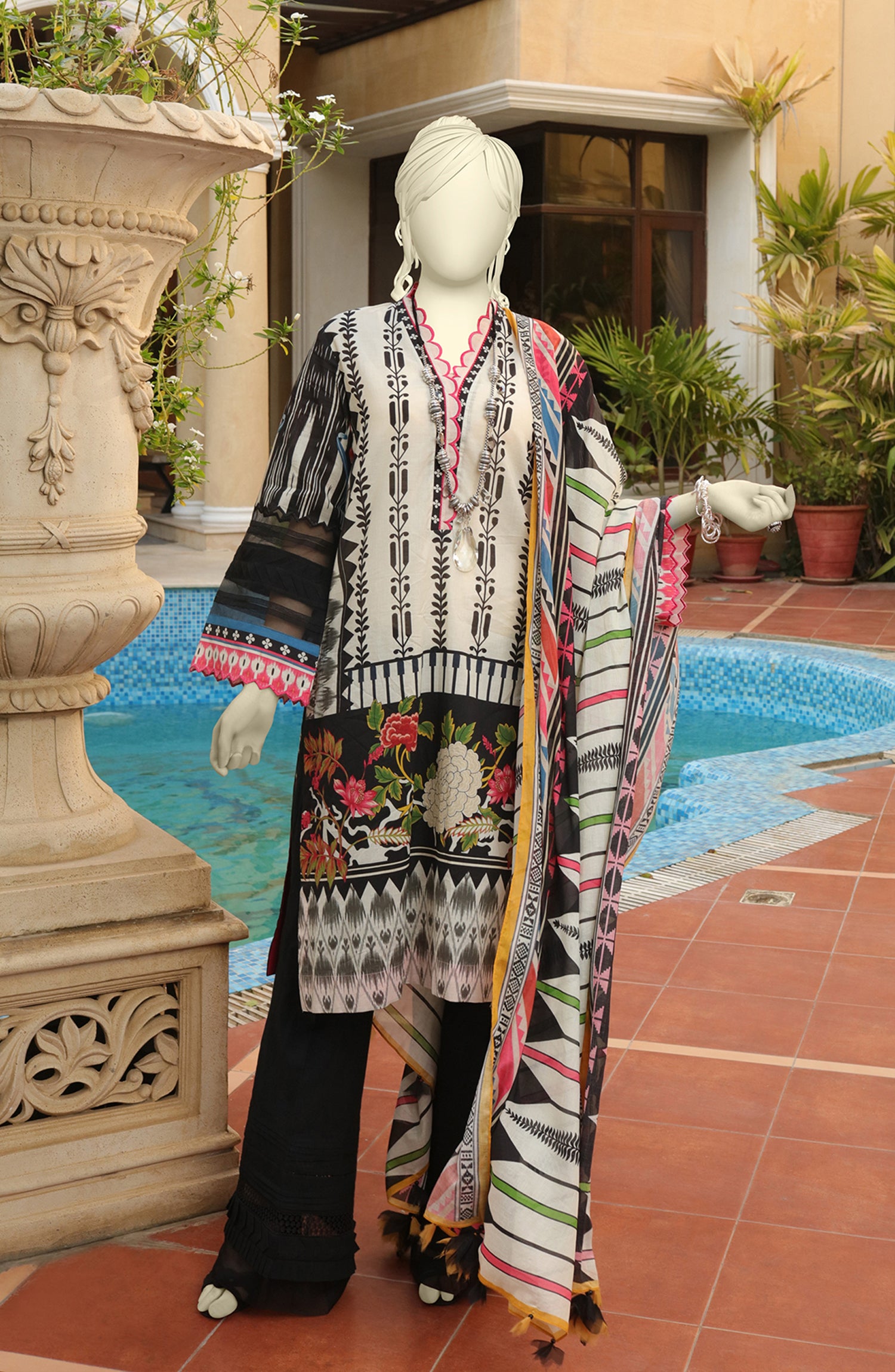 SUMMER'22 COCO IKAT BASIC DIGITAL PRINTED LAWN 3PC UNSTITCHED