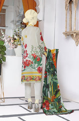 EXCLUSIVE COLLECTION'22 GLOSSY SURFACE PRINTED LAWN 3PC STITCHED SUIT