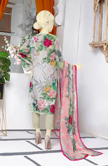 EXCLUSIVE COLLECTION'22 PETAL CROWN PRINTED LAWN 3PC STITCHED SUIT