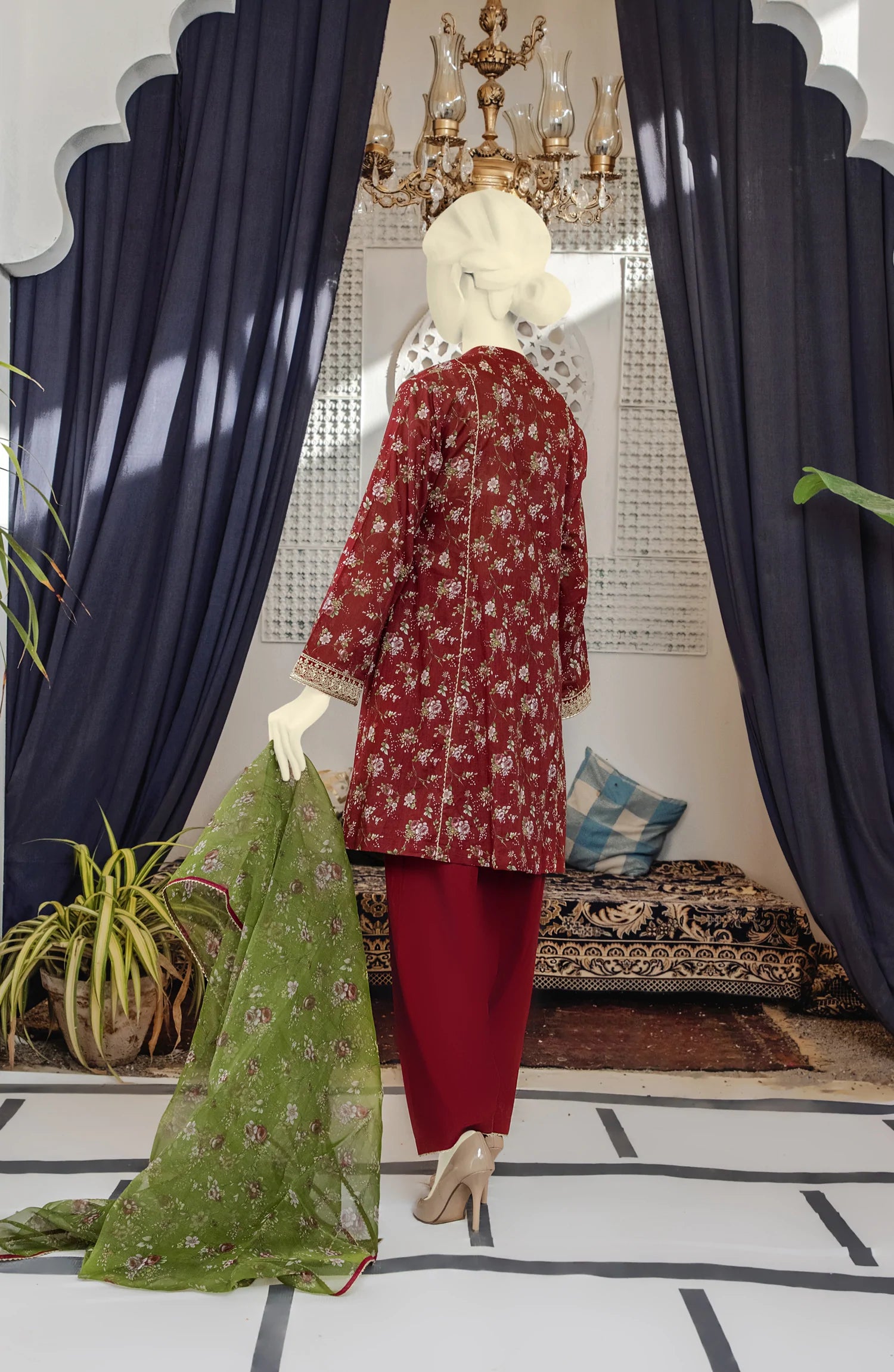 EXCLUSIVE COLLECTION'22 GLADIOLUS PRINTED LAWN 3PC STITCHED SUIT