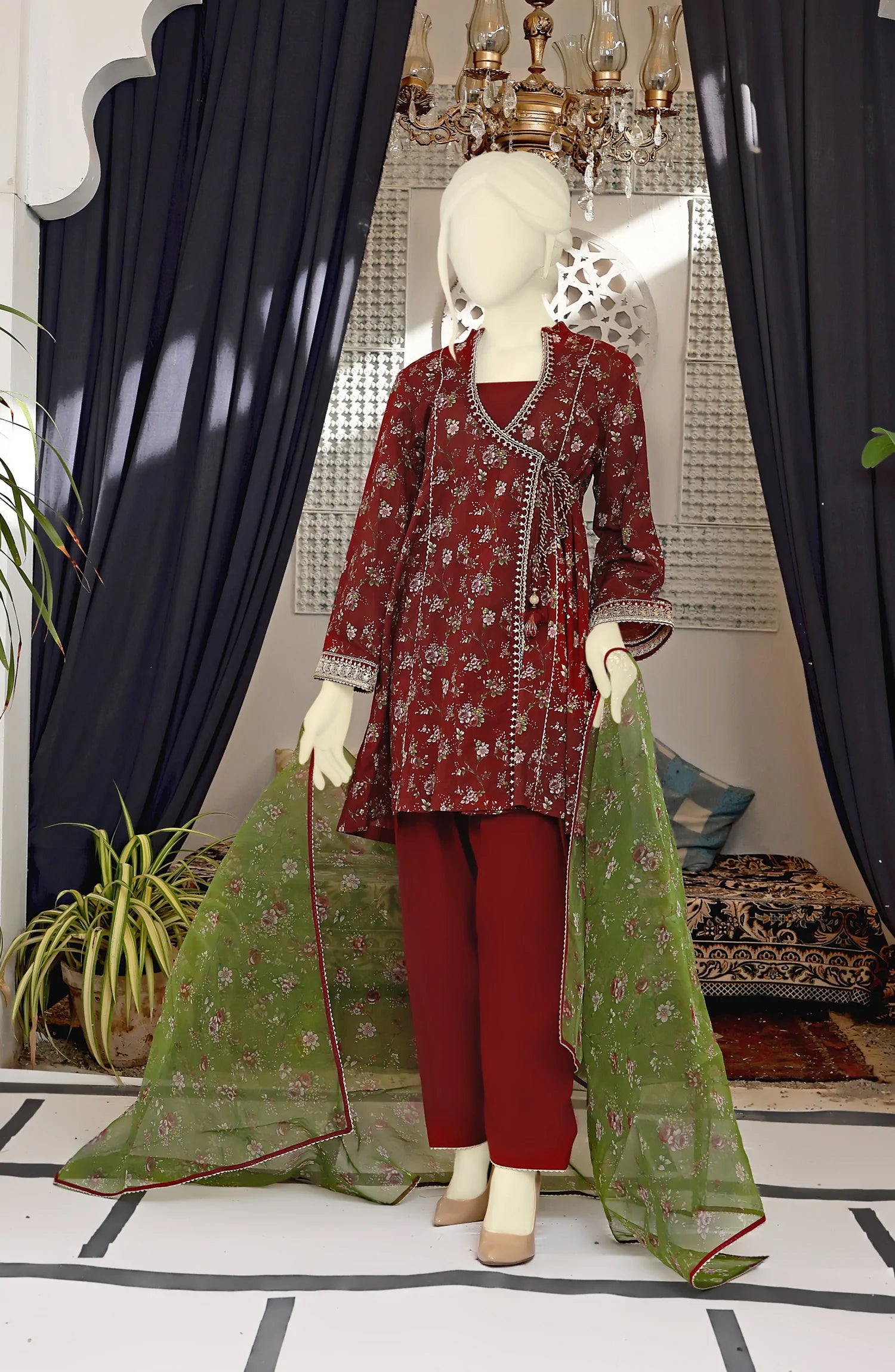 EXCLUSIVE COLLECTION'22 GLADIOLUS PRINTED LAWN 3PC STITCHED SUIT